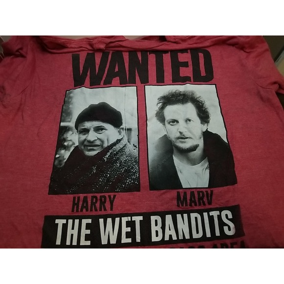 Home Alone Wet Bandits Short Sleeve Graphic Print Shirt Red Large - Picture 1 of 7